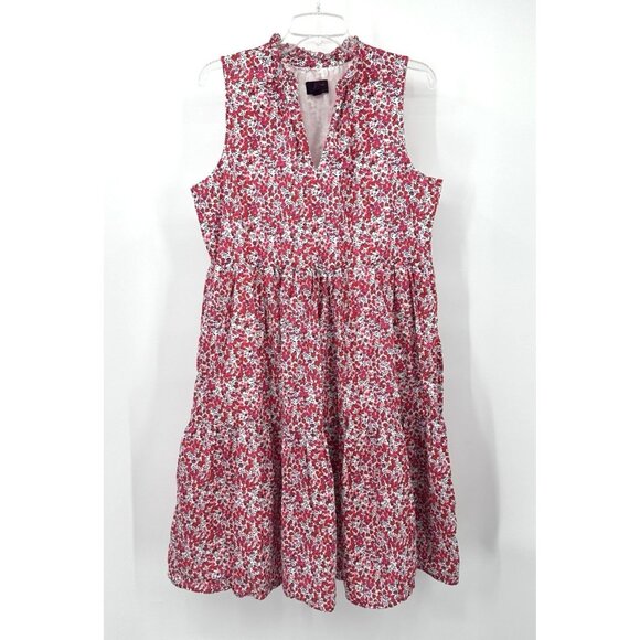 J.CREW Dresses & Skirts - J CREW LIBERTY WILTSHIRE print dress sundress tiered cotton poplin pink L
